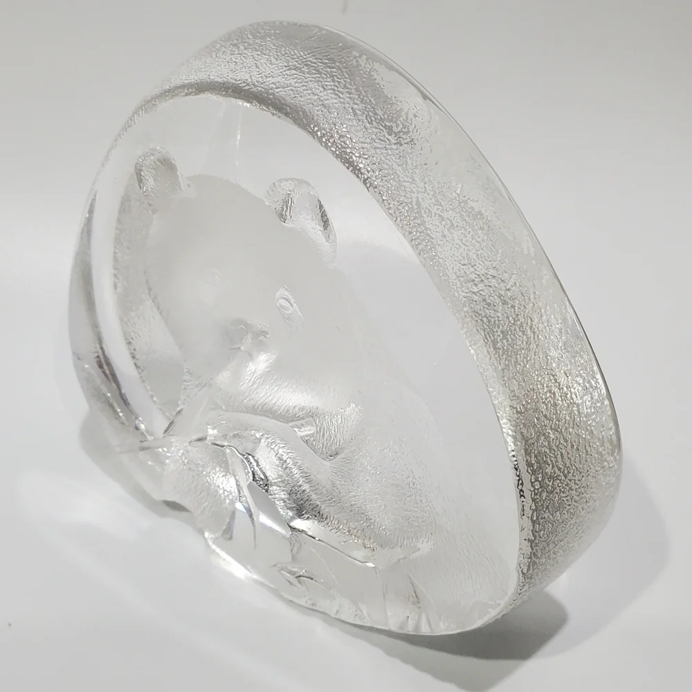 Mats Jonasson Sweden 🇸🇪 Lead Crystal Panda 🐼 4 1/2" Art Glass Signed Numbered - Picture 13 of 16